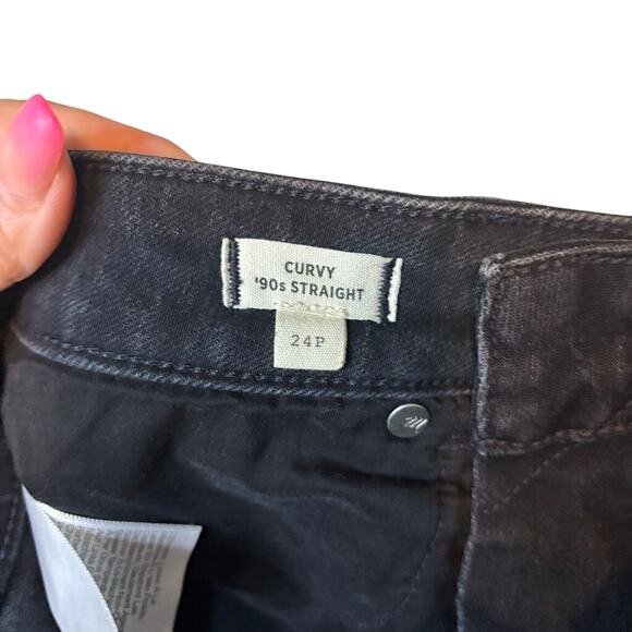 Madewell Curvy ’90s Straight Jeans 24P Black High Rise Stretch Denim NWOT - Picture 9 of 10